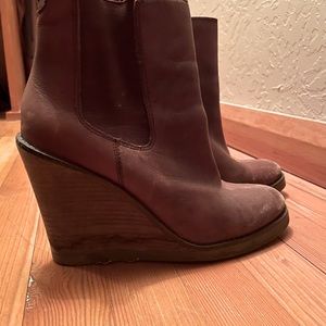 Designer heeled boots.